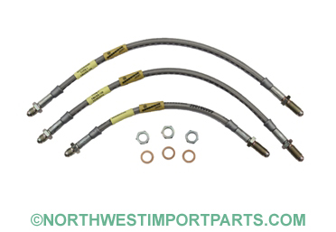 MGB Stainless steel brake hose set 62-80