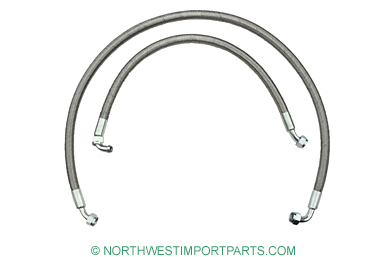 MGB Oil cooler hose set, stainless steel 68-74.5 