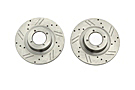 MGB Front brake rotors cross-drilled slotted, pair 62-80